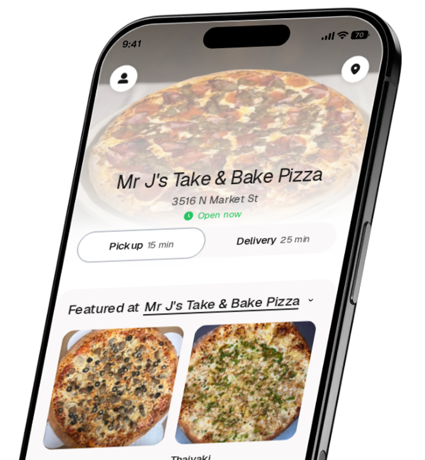 Mr J's Take & Bake Pizza app preview